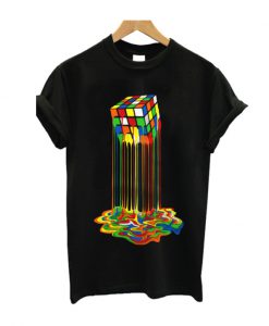 Rainbow Abstraction Melted Rubix Cube T shirt