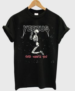 Yeezus Tour God Wants You Black Splatter Bleached T-Shirt