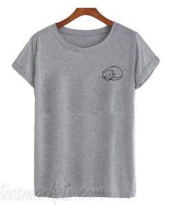 Pocket cat print T-shirt