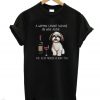A woman cannot survive on wine alone she also needs a Shih Tzu T-shirt