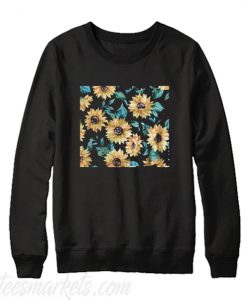 Sun Flowers Print Sweatshirt