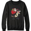 Santa Claus Riding T-Rex Dinosaur Christmas Sweatshirt