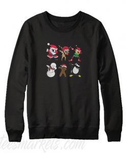 Santa Reindeer Elf Snowman Gingerbread Man Dabbing Sweatshirt
