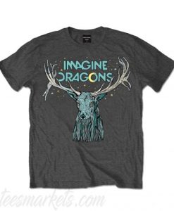 IMAGINE DRAGONS Evolve Grey ELK In Stars New T shirt