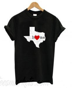 Texas Home Distressed TX Map with Red Love Heart New T shirt