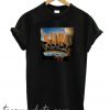 Tropical Palm In Sea Waves And Sunlight Stock Illustration New T-SHIRT WOMEN BLACK
