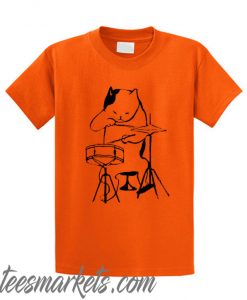 Musician Cat Playing Drums New Tshirt