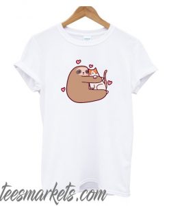 Sloth Loves Cat New  T-Shirt