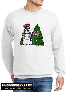 Patriotic Christmas Snowman New Sweatshirt