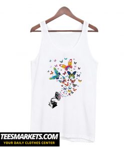 Detail Colourful Butterfly Design Tank Top