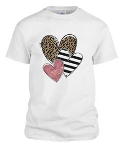 Pink Leopard Plaid Stripe Hearts Shirt