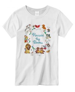 Raised by Books Teacher Read Reading Love Retro New T shirt