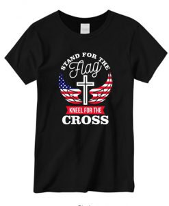Stand For The Flag Kneel For The Cross Wings Patriotic T-Shirt