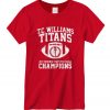 Williams Titans 1971 Football Champions New T shirt