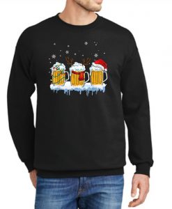 Santa Reindeer Beer Funny Alcohol Drinking Beer Christmas New Sweatshirt