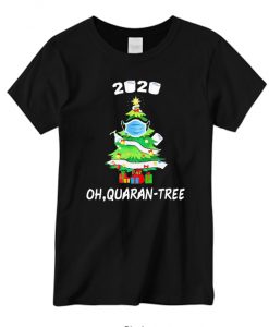 2020 Funny Quarantine Christmas Tree Ornament Mask New T-shirt