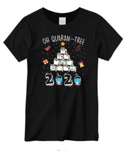 Oh Quaran-Tree 2020 Funny Quarantine Christmas Xmas Tree New T-shirt