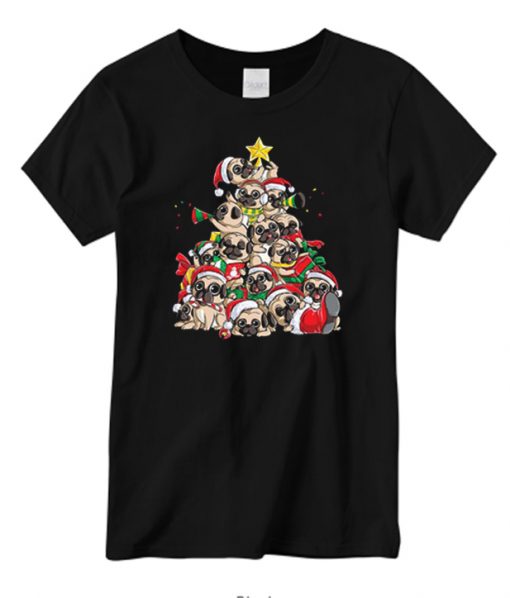 Pug Christmas Tree New graphic T-shirt