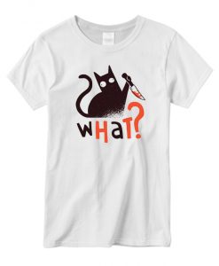 Murder cat funny scary graphic T-shirt