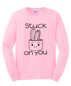 Stuck On You Cactus Valentine graphic Sweatshirt