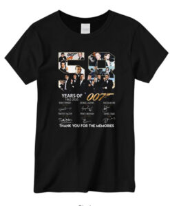 007 James Bond 56 Years Anniversary Actors Signatures For Fan T shirt007 James Bond 56 Years Anniversary Actors Signatures For Fan T shirt