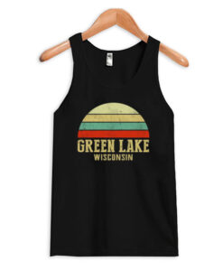 Green Lake Wisconsin Vintage Retro Sunset Tank Top